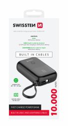 Swissten 10000 mAh power bank beptett USB-C s lightning kbellel, 22,5W