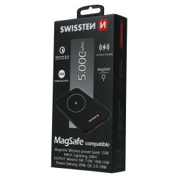 Swissten Swissten MagSafe kompatibilis power bank 5000 mAh (iPhone 12, 12 Pro, 12 ProMax, 13, 13 Mini, 13 ProMax)