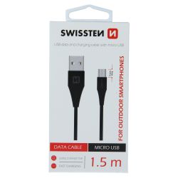 Swissten Swissten adat- s tltkbel, USB/mikro USB, 1,5 m (9mm csatlakoz)