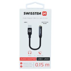 Swissten Swissten audio adapter Type-C to Jack (3,5mm), fekete