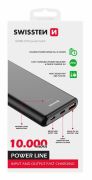 Swissten 10000 mAh power bank, Power Line, Power Delivery, 20W, fekete