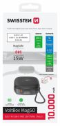 Swissten Voltbox MagGO power bank, 10000 mAh, MagSafe, beptett USB-C, lightning, Apple Watch tltvel