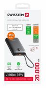 Swissten Voltbox power bank, 35W, 20000 mAh beptett USB-C s lightning kbellel, fekete