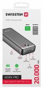 Swissten Worx Pro power bank 20000 mAh, fekete