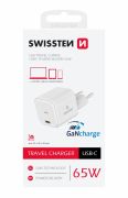 Swissten GaN hlzati tltadapter 1xUSB-C, 65W, Power Delivery, fehr