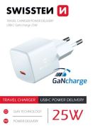 Swissten GaN mini hlzati tltadapter, USB-C, 25W, PowerDelivery