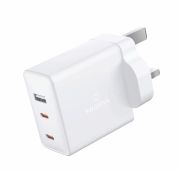 Swissten UK (angol) hlzati tltadapter GaN 2xUSB-C, 1xUSB, 70W, fehr