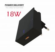 Swissten USB-C Power Delivery 3.0 hlzati tlt adapter iPhone-hoz, 18W, fekete