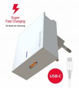 Swissten Samsung SuperFastCharging 25W hlzati tlt adapter fehr + 1,2 m Type-C tltkbel