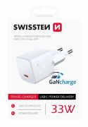 Swissten GaN mini hlzati tltadapter, USB-C, Power Delivery, 33W