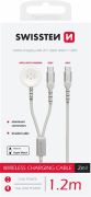 Swissten 2in1 vezetk nlkli tlt, Apple Watch & USB-C kbel, USB-C, 1,2m, fehr