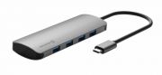 Swissten USB-C hub 4 az 1-ben, 4X USB 3.0 port 5Gb/s, passzv, alumnium