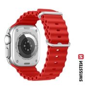 Swissten Apple Watch szilikon cen szj 42/44/45/49 mm, piros