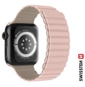 Swissten Apple Watch mgneses szilikon szj 38/40/41 mm, pderrzsaszn/cappuccino