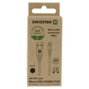 Swissten adat- s tltkbel USB/mikro USB, 1,2m, fekete