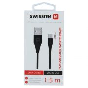 Swissten adat- s tltkbel, USB/mikro USB, 1,5 m (9mm csatlakoz)