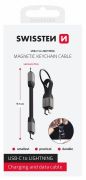 Swissten mgneses tltkbel kulcstart, USB-C/lightning 9,7 cm