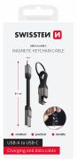 Swissten mgneses tltkbel kulcstart, USB-A/USB-C 9,7 cm