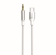 Swissten textil audio adapter, USB-C (male)/3,5mm JACK (male), 1,5m, fehr