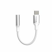 Swissten audio adapter USB-C to Jack 3,5mm AUX, 15 cm, textil, fehr