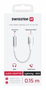 Swissten textil audio adapter, lightning (male)/3,5mm AUX, 0,15m, fehr