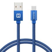 Swissten adat- s tltkbel textil bevonattal, USB/USB-C, 1,2 m kk