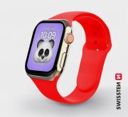 Swissten Apple Watch szilikon szj, 42-44 mm, piros