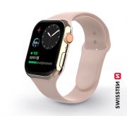 Swissten Apple Watch szilikon szíj, 38-40 mm, rózsaszín homok